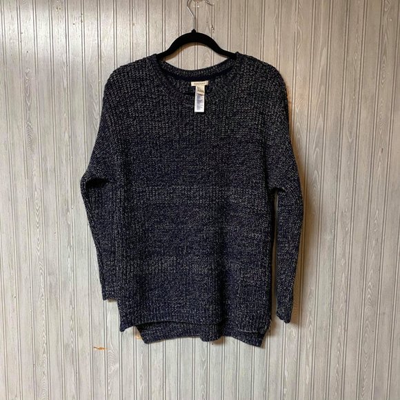 Forever 21 Navy Blue Knit Zipper Sweater - Picture 1 of 6